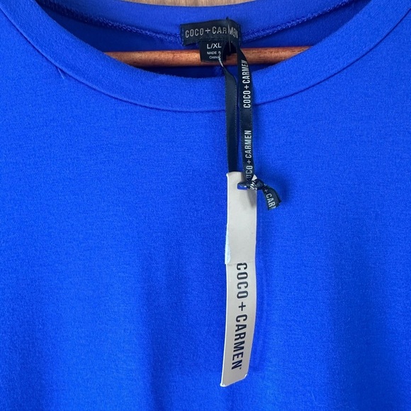 NWT Coco + Carmen Francis Flutter Sleeve Dress - Cobalt Blue size Large/XL - Picture 5 of 11